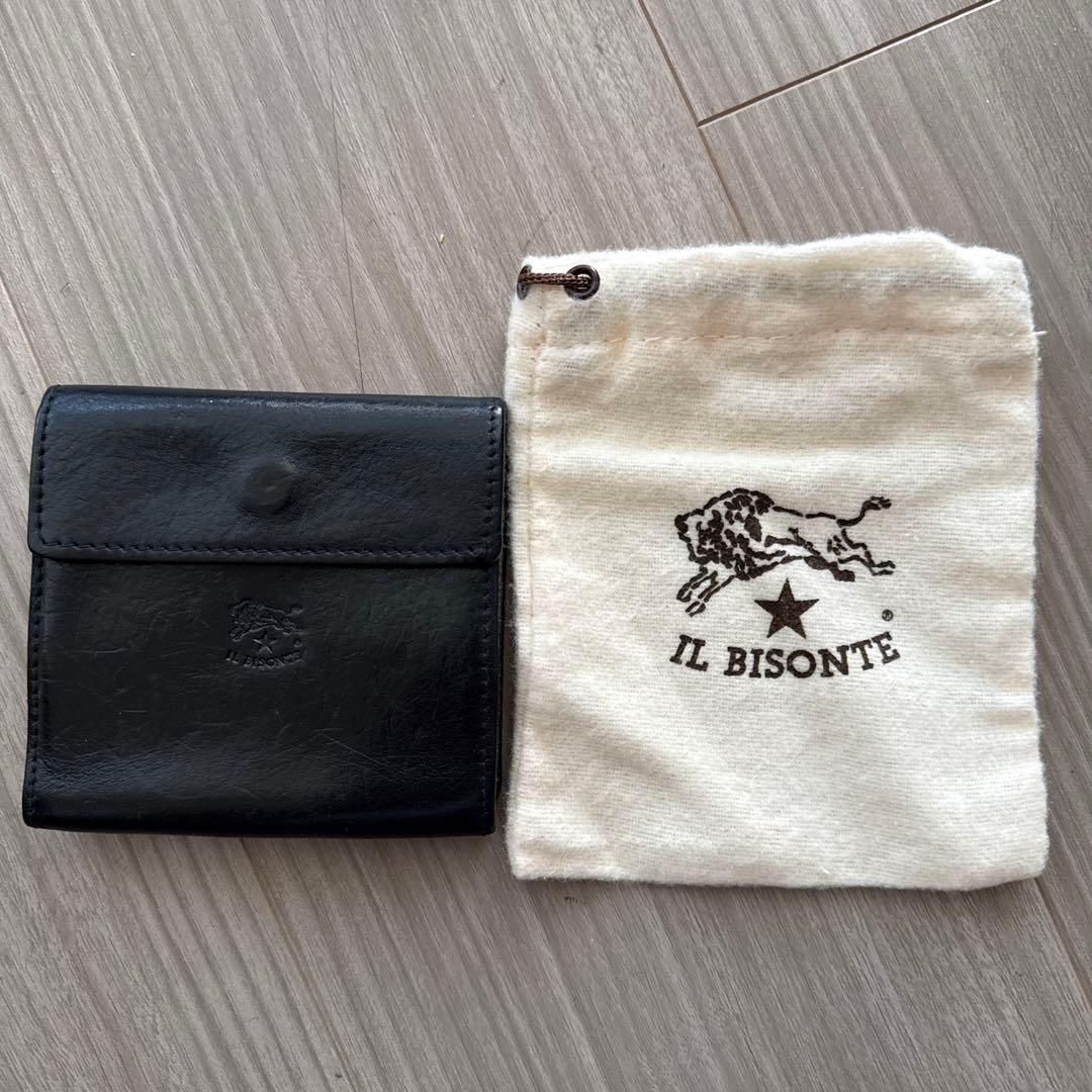 IL BISONTE レザー 二つ折り財布 黒