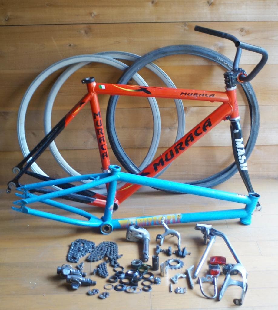 自転車フレームパーツ いろいろセット ロード リム　ハンドル BMX
