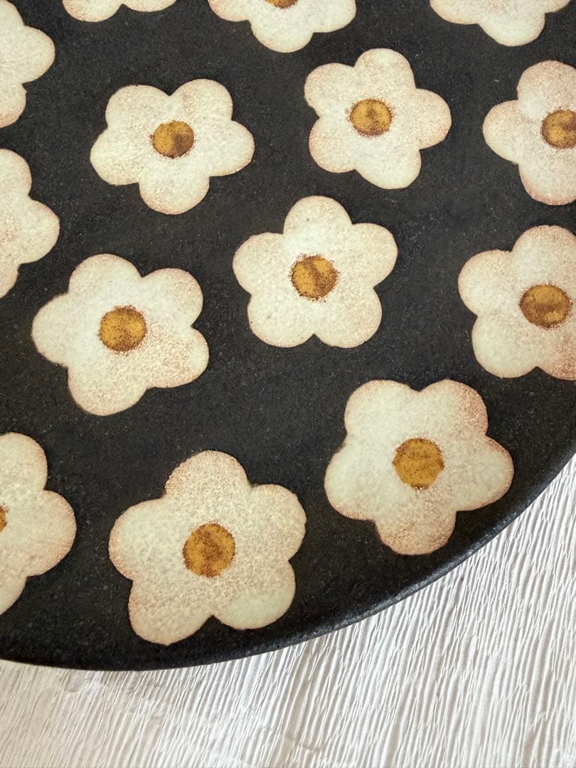 三ッ持啓 さくらんぼ オーバル 花柄 プレート 作家