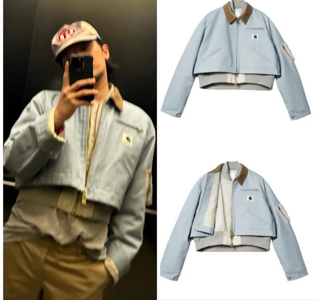 本物sacai Carhartt ジャケット ブラック