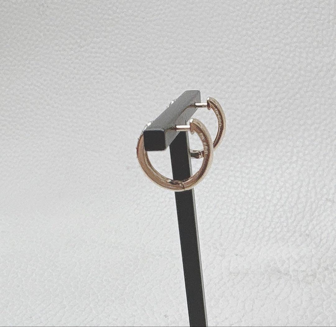 K10 10金　ダイヤモンドフープピアス