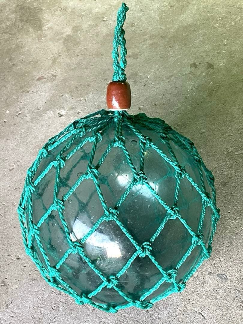 ガラス玉　浮き玉　30cm 海の守り神　インテリア　縁起物　緑　グリーン