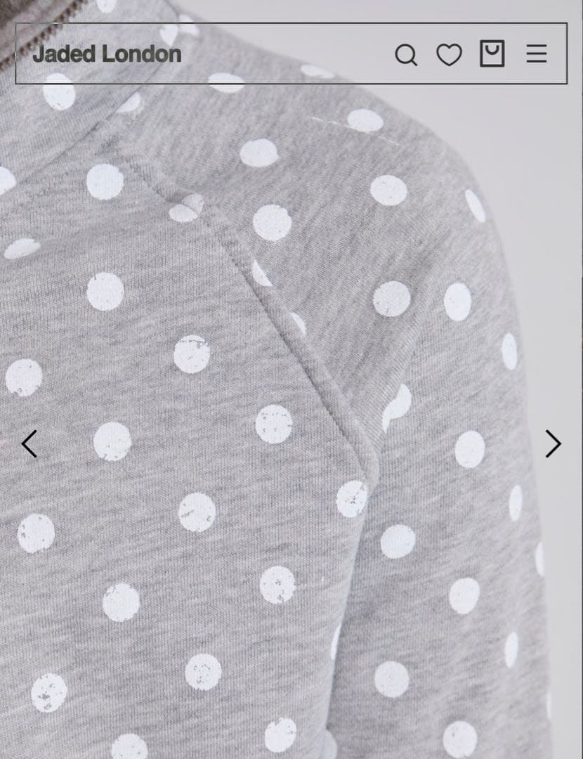 トップス Jaded London Grey Polkadot Hoodie