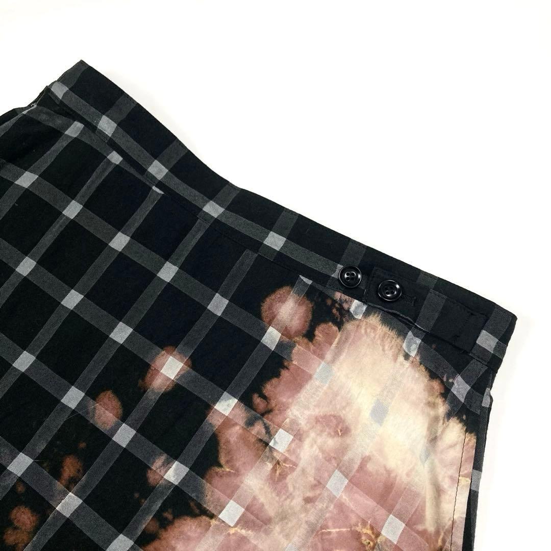 Y's ワイズ SMOKE BLEACH CHECK SKIRT 1