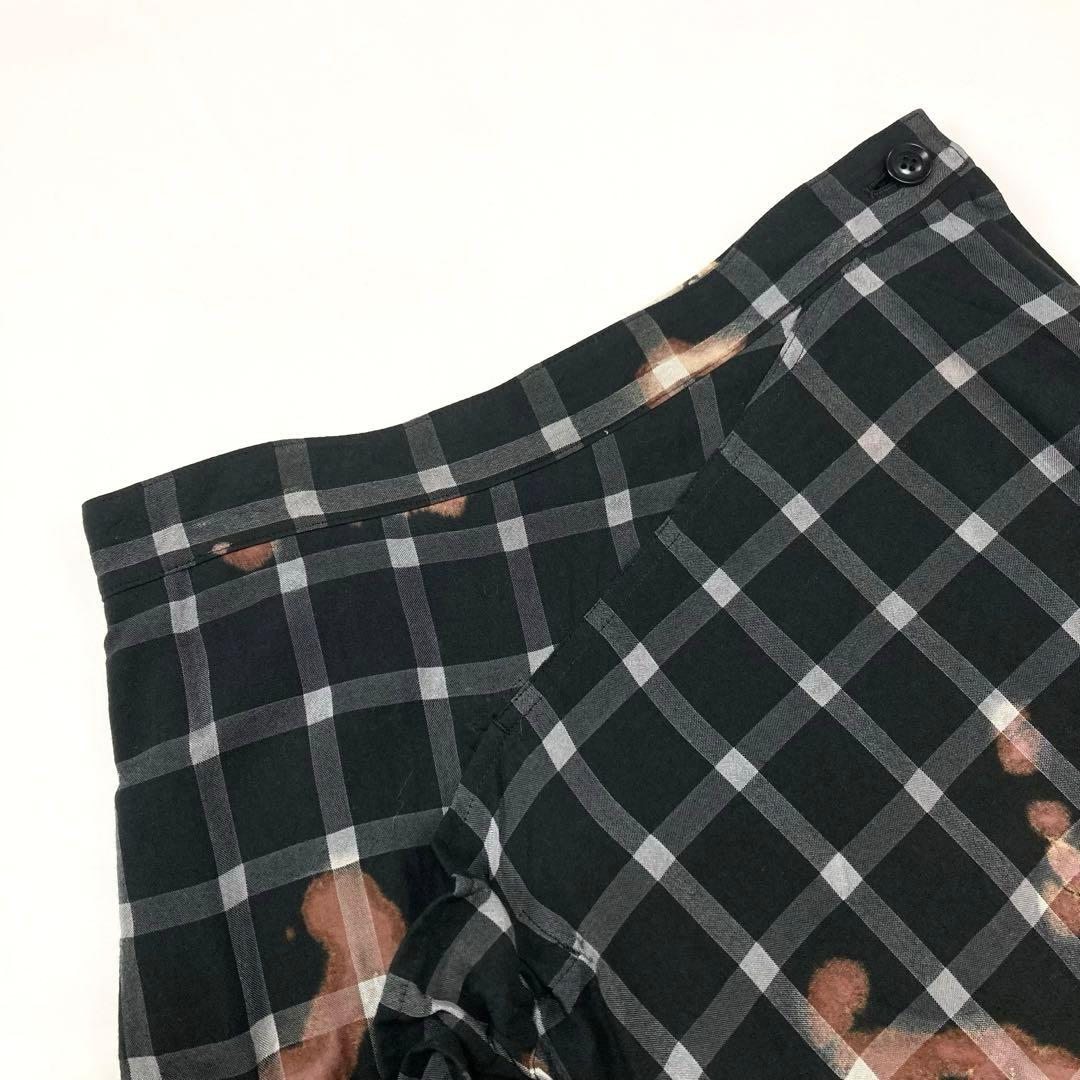Y's ワイズ SMOKE BLEACH CHECK SKIRT 1