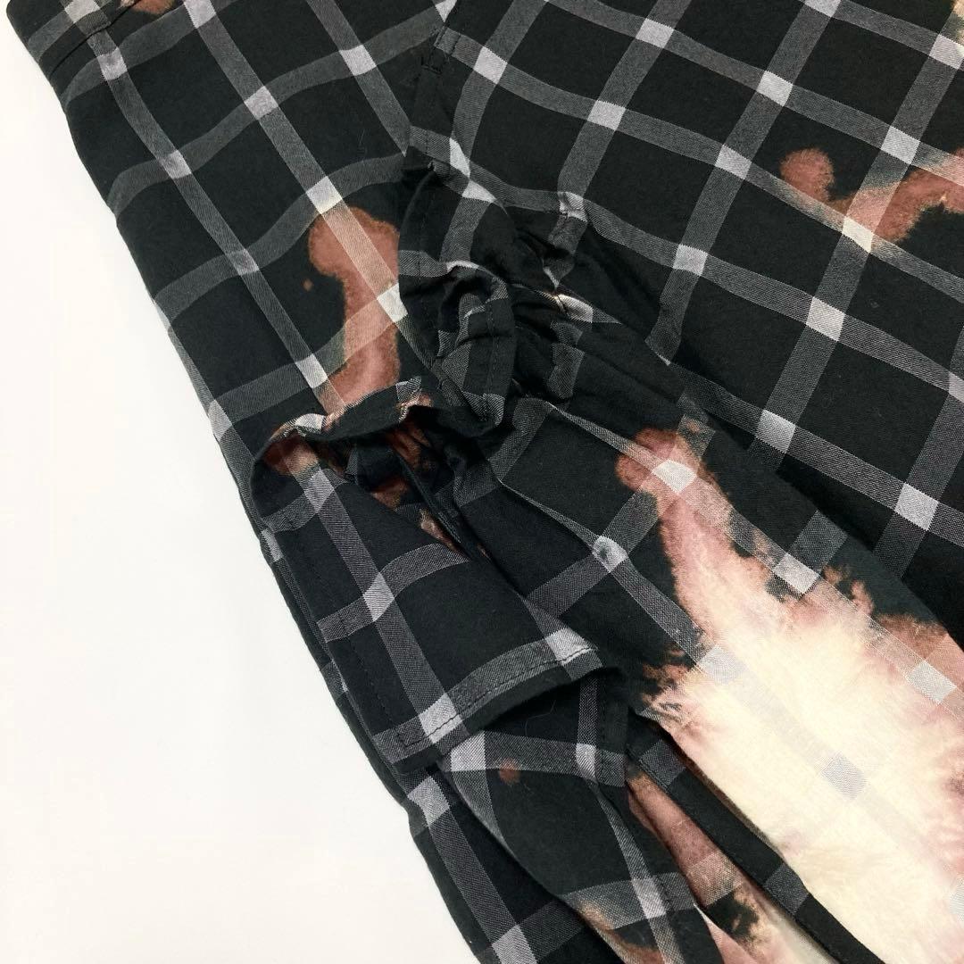 Y's ワイズ SMOKE BLEACH CHECK SKIRT 1