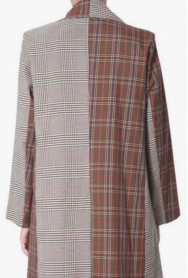 【定価13万】19AW MM6 docking Check wrap coat
