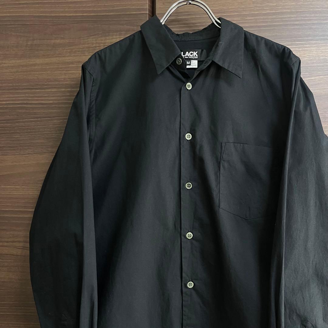 BLACK COMME des GARCONS ブラックコットンシャツ 黒 M