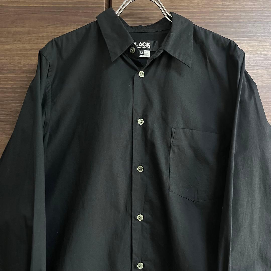 BLACK COMME des GARCONS ブラックコットンシャツ 黒 M