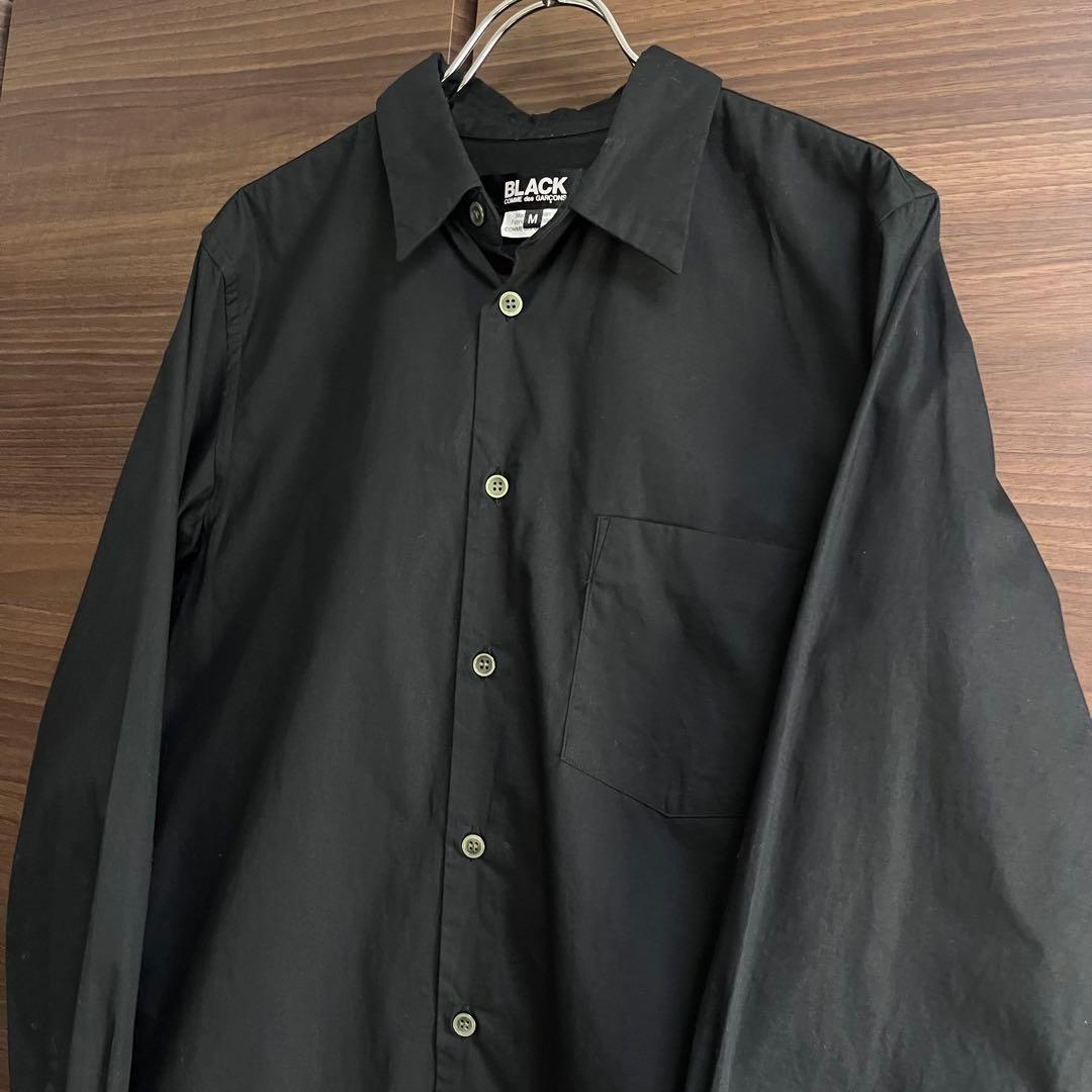 BLACK COMME des GARCONS ブラックコットンシャツ 黒 M