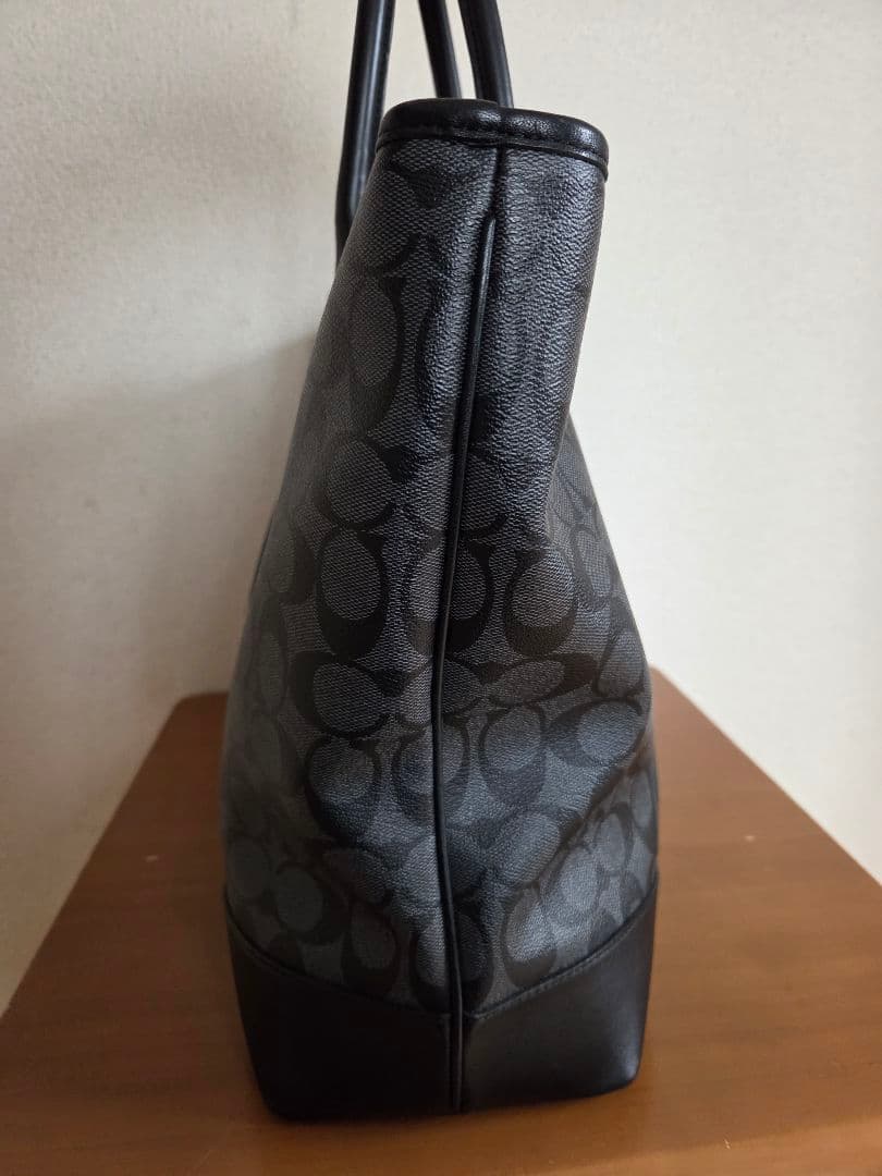 【極美品】COACH トートバッグ シグネチャー ブラック 2WAY 大容量
