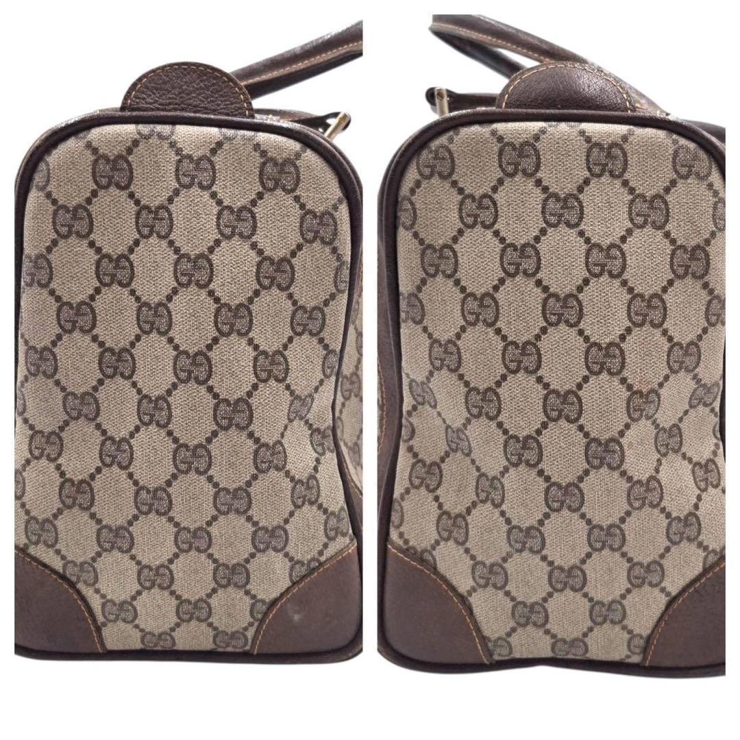 OLD GUCCI ミニボストン ハンドバッグ GG柄 シェリーライン　0138