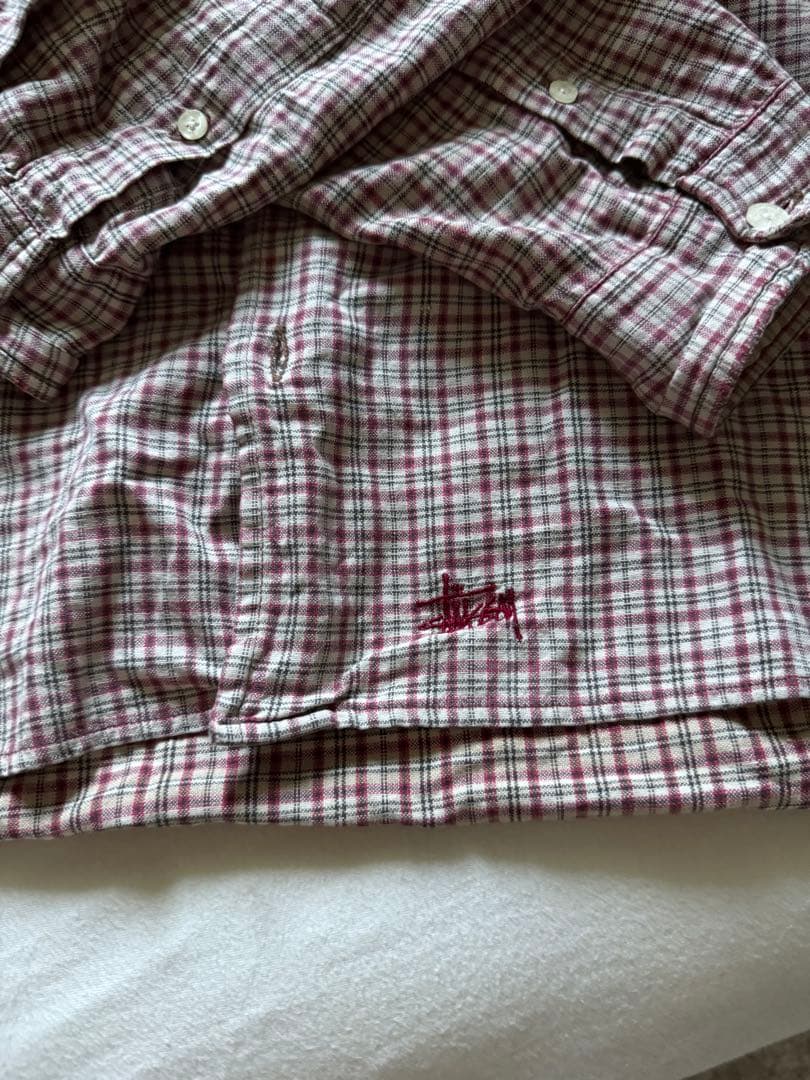 激レア90s old stussy チェック柄 長袖シャツ