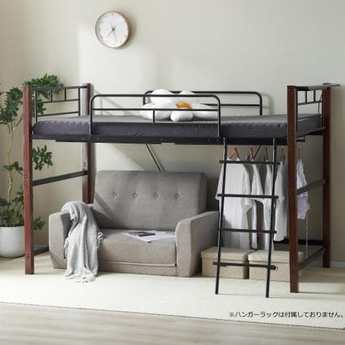 【高さ130cm】ロフトベッド パイプベッド シングル 耐荷重150kg 高さ