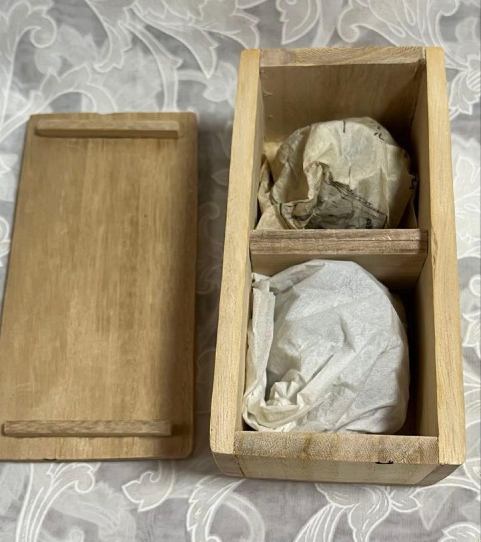 【お値下げ】骨董　6代　高橋道八作　富岡鉄斎画　合作　茶碗2個　桐箱入り