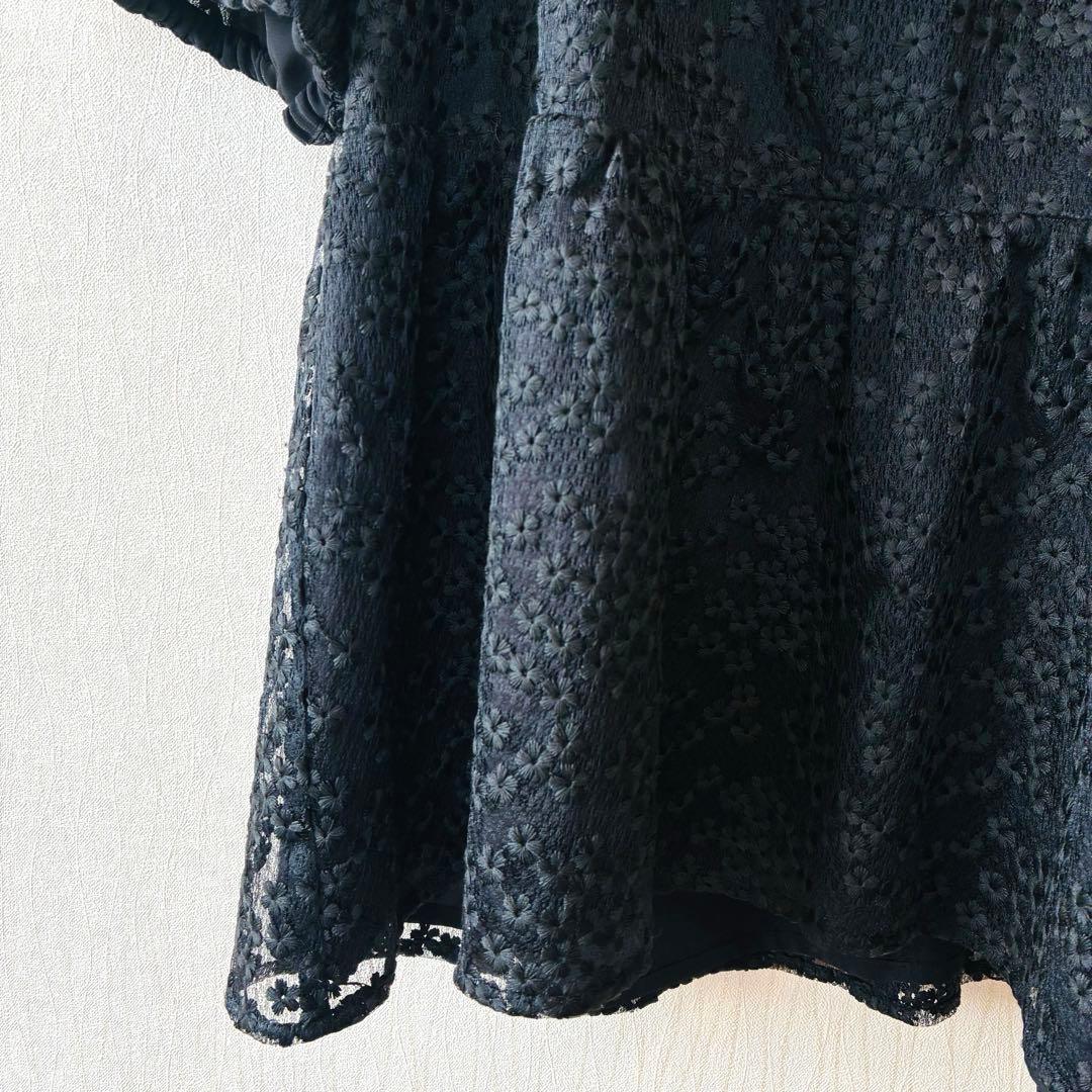 【美品】 ローズティアラ 3XL 46 大きいサイズ トップス チュニック 黒