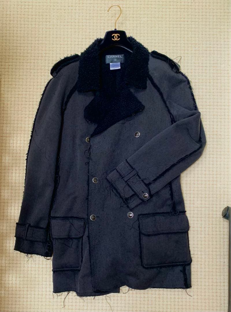CHANEL メンズ トレンチコート サイズ50 ブラック
