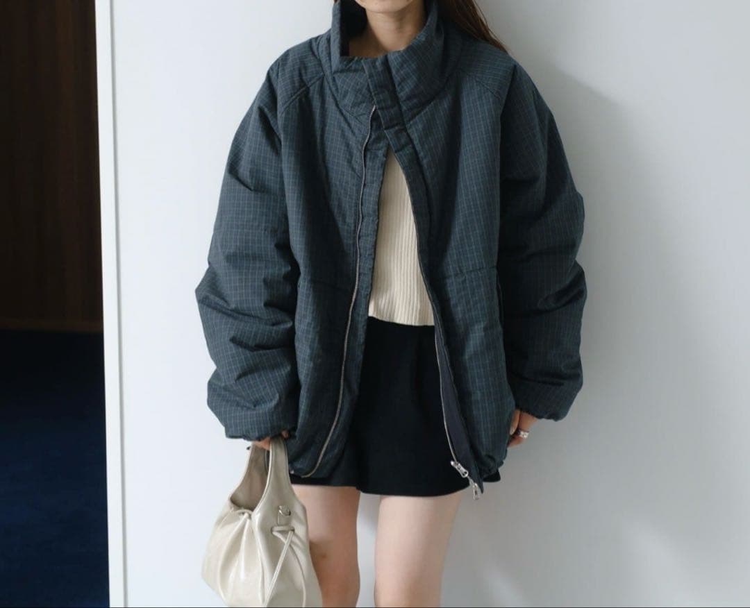 kastane チェック中綿リバーシブルアウター Mサイズ