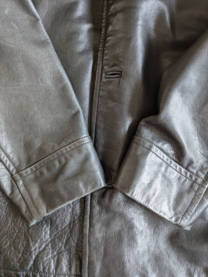 黒 レザー ジャケット　カーコート　GAP　OVY おおふじゆうや