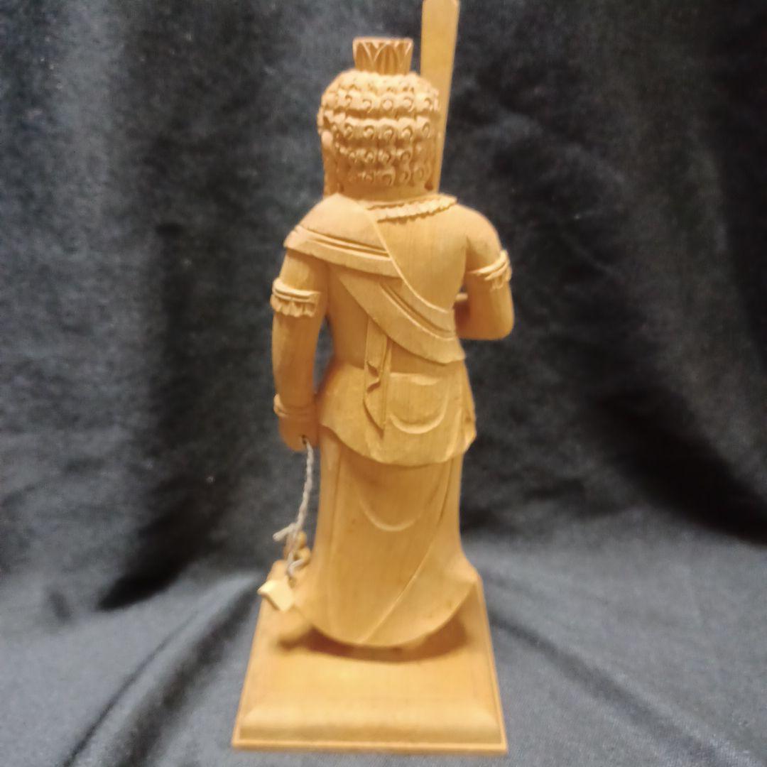 木彫仏像 不動明王　仏教美術 精密細工 　高さ14.5cm