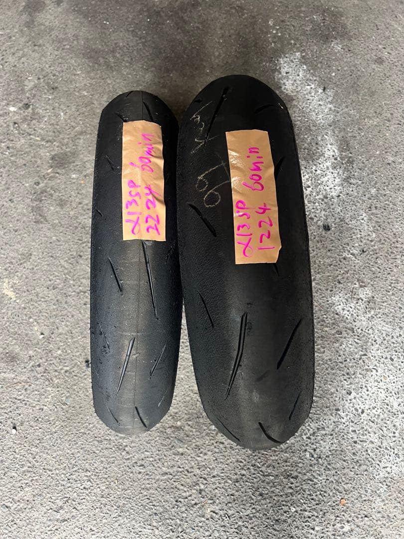 送料込み DUNLOP α13SP 60分走行　中古　前後セット