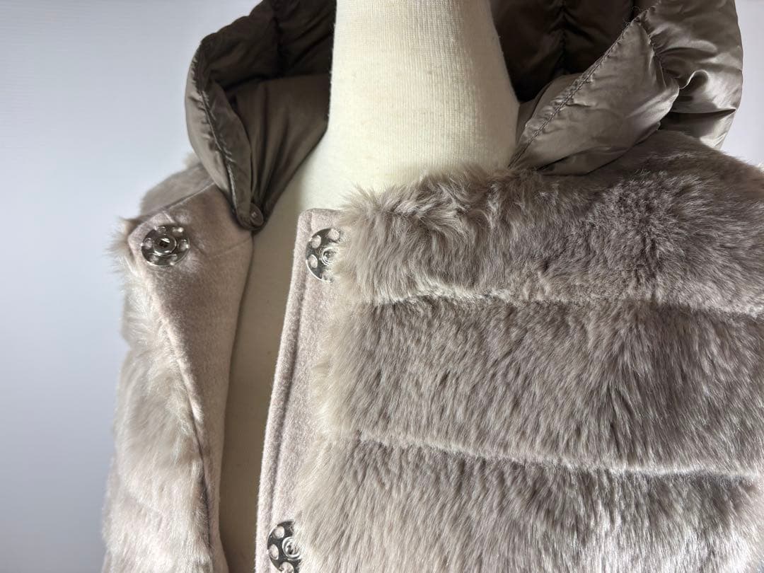 【美品】MOORER社　JAY MAYEN ふわふわエコファー　ダウンベスト