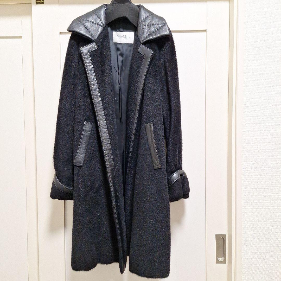 さ*お様 Max Mara　白タグ　コート　アルパカ　レザー　モコモコ