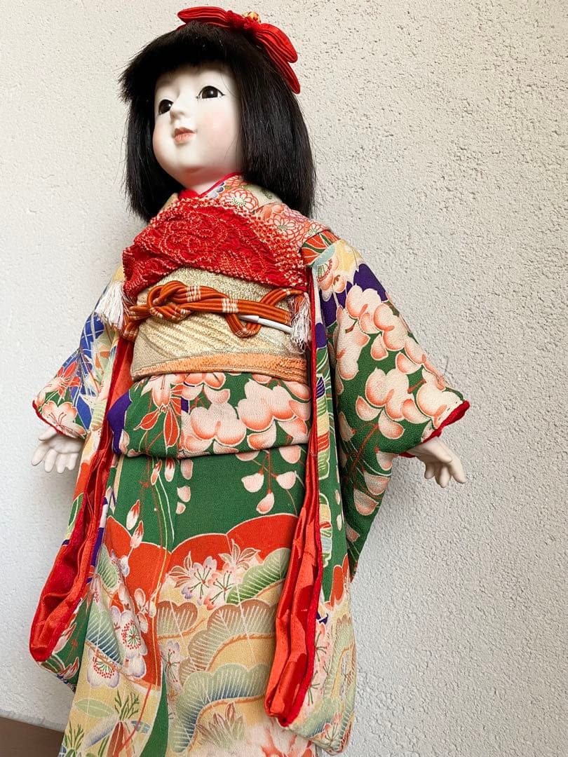 ビスクドール 日本人形 ハンドメイド 市松人形 着物 創作人形 和 アンティーク