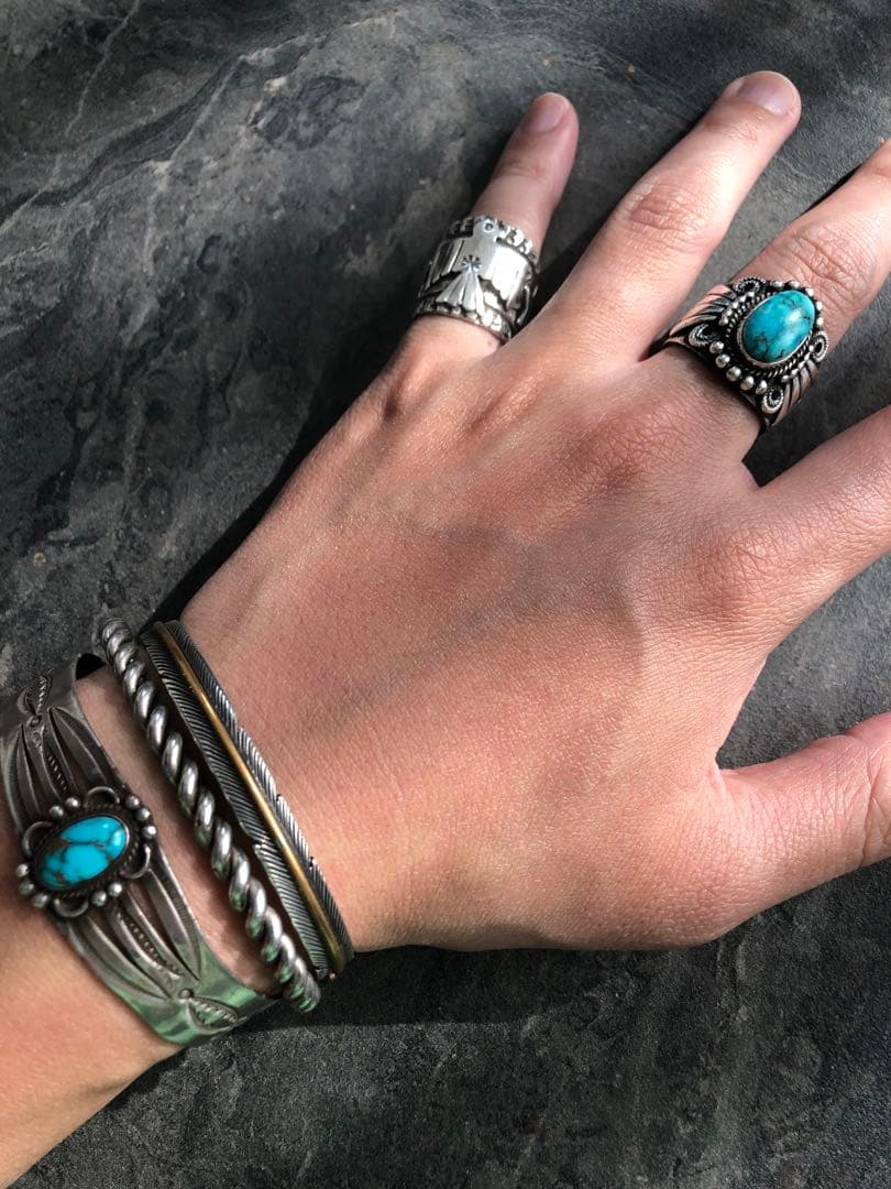 シルバー　バングル　ツイスト　ナバホ　インディアンジュエリー