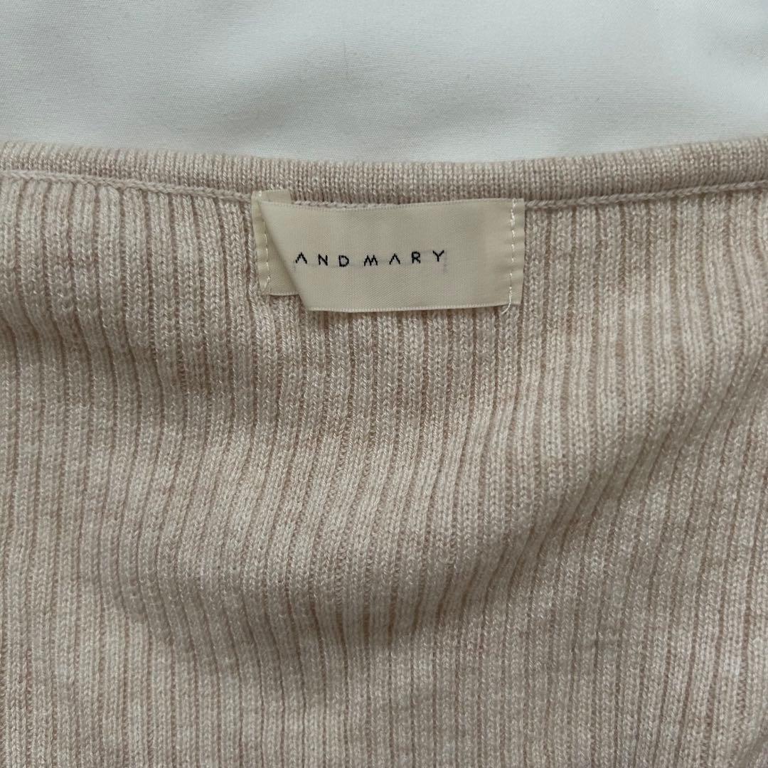 トップス andmary Brenda lace knit set beige