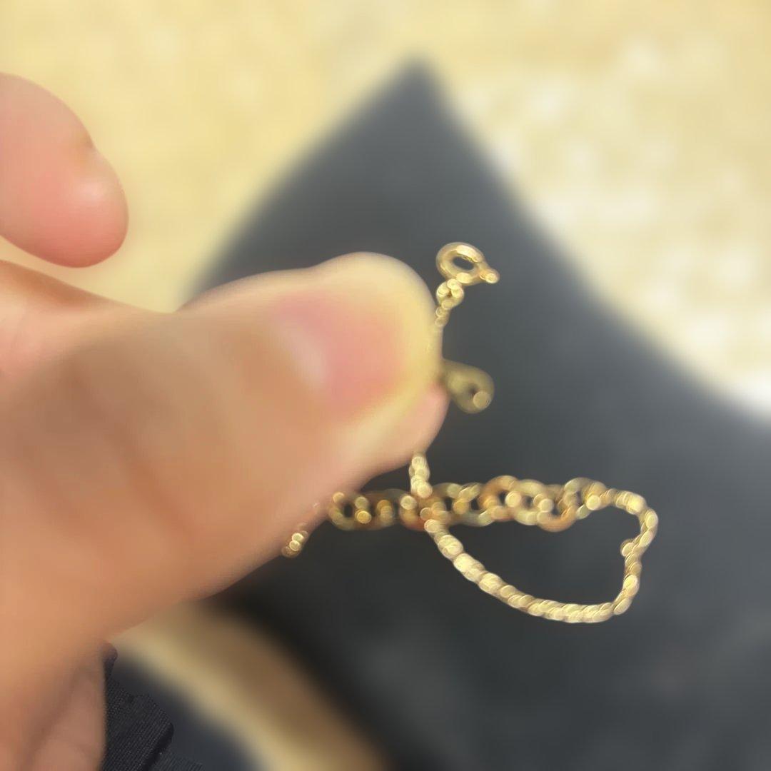 K18刻印のゴールドブレスレット チェーンリングデザイン