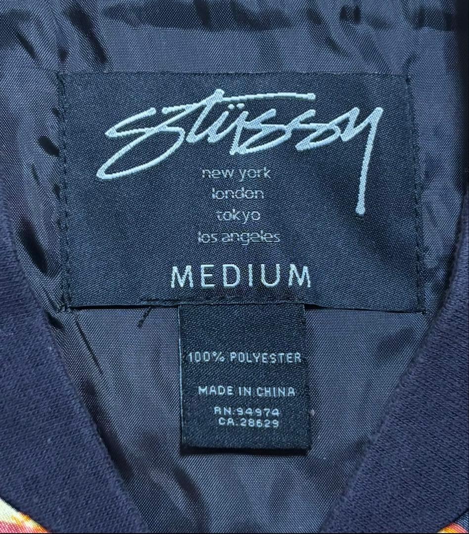 【美品】STUSSY ステューシー チェーン柄 ボンバージャケット スカジャン