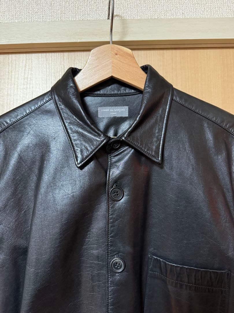 名作コムデギャルソンオム 田中オム レザーシャツ ジャケット ブルゾン
