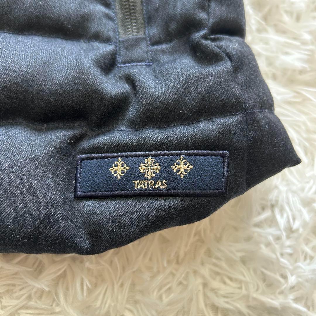 人気 タトラス TATRAS フード ジップアップ ダウンベスト 紺 ネイビー