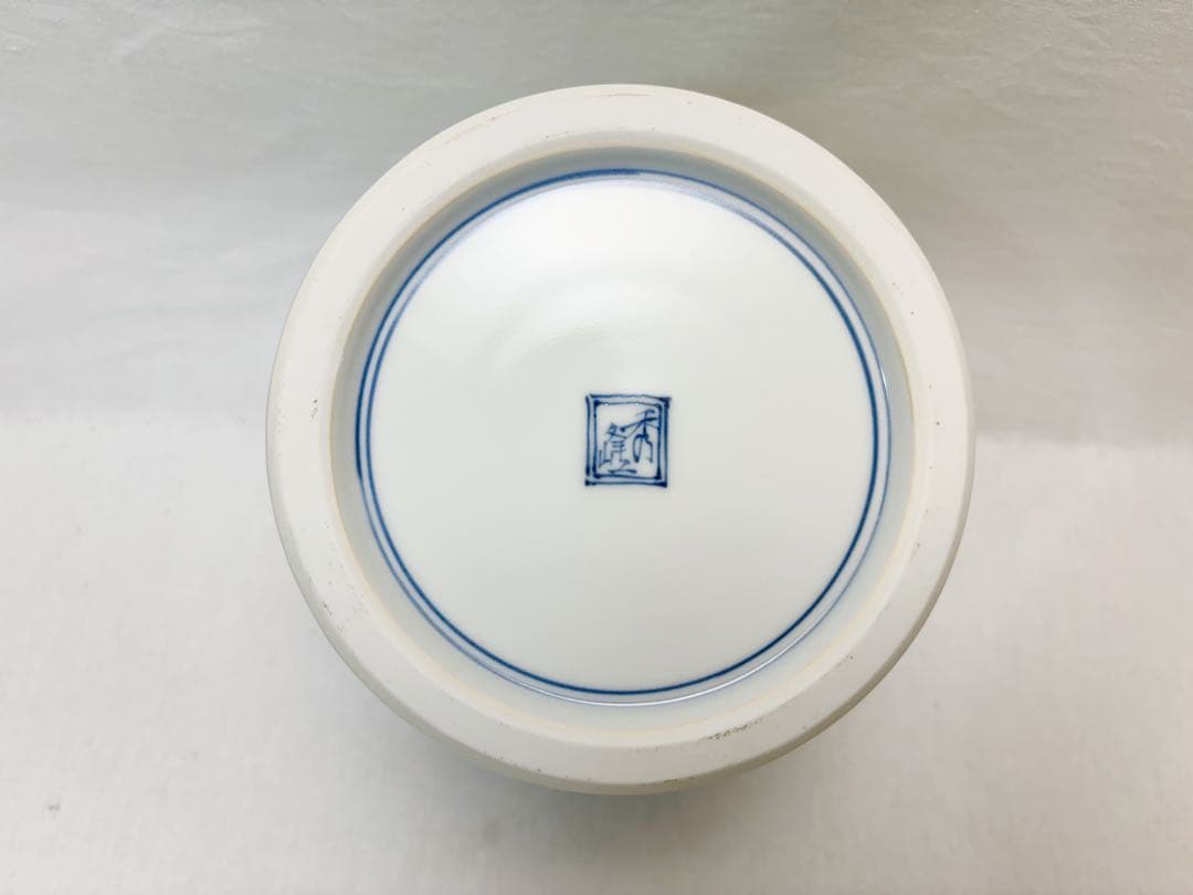 未使用 茶道具 平安 秀峰作 緑地山水絵 水指 印 水差 茶器 茶事 共布 共箱