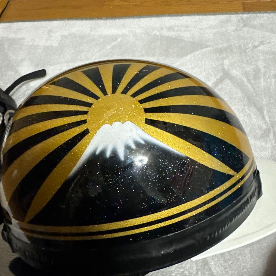 富士日章カラーコルク半ヘルメット金銀セット