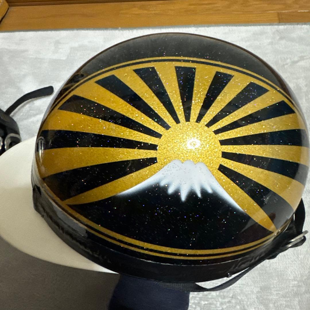 富士日章カラーコルク半ヘルメット金銀セット
