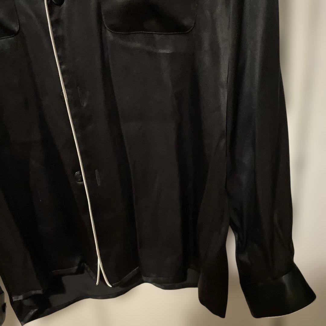 強*壺様 美品　Casablanca シルク パジャマシャツ　Mサイズ　ブラック