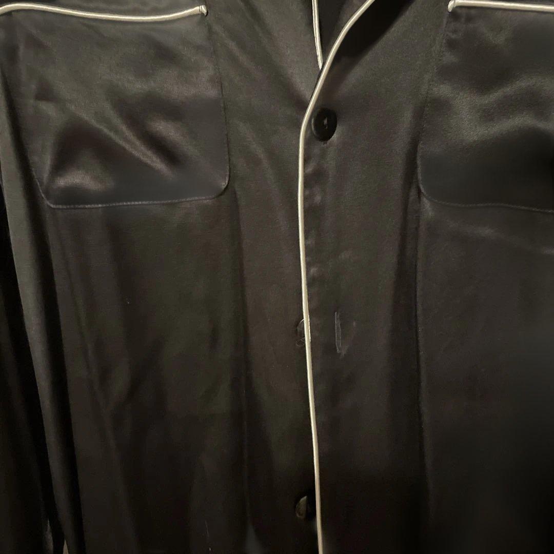 強*壺様 美品　Casablanca シルク パジャマシャツ　Mサイズ　ブラック
