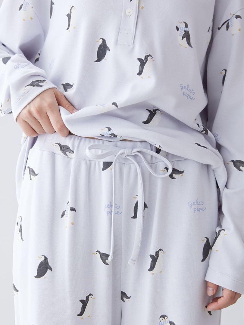 新品未開封 ジェラートピケ ペンギン柄ロングパンツ