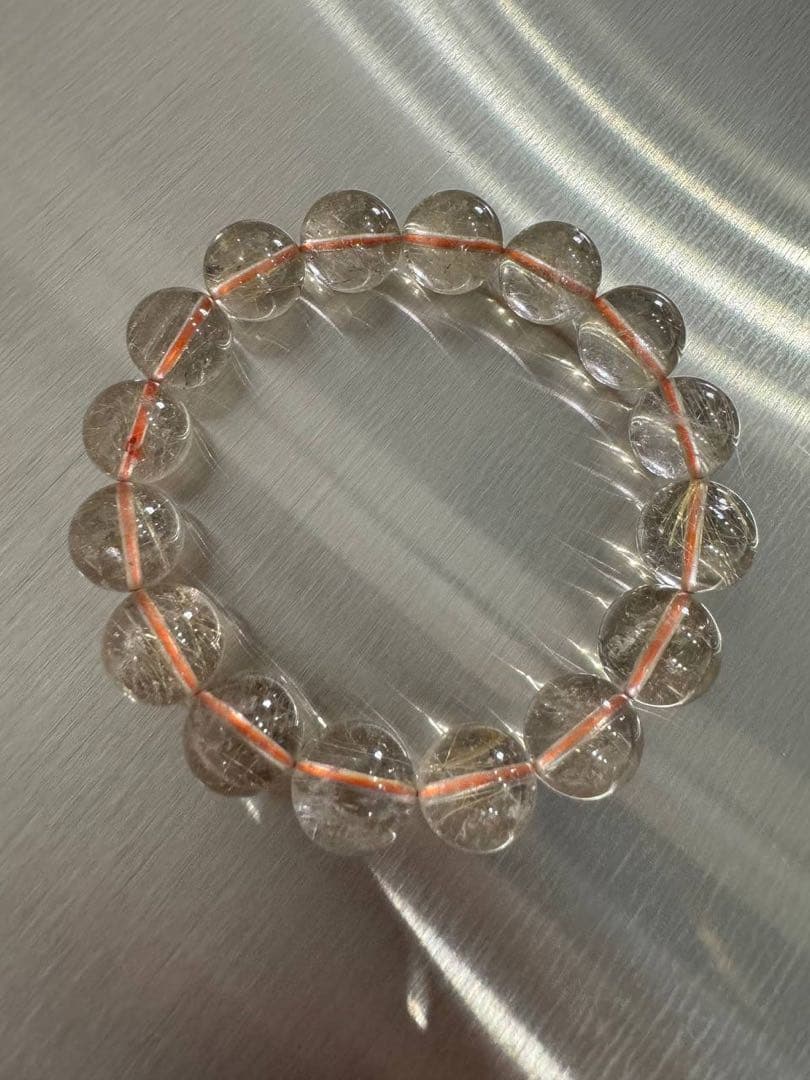 ゴールドルチルクォーツブレスレット　約13.5mm
