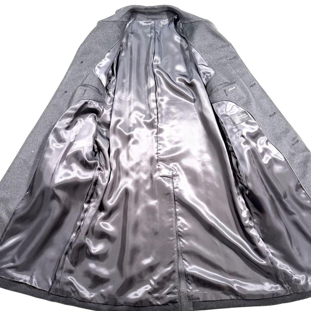 未使用級/カシミヤ100% ピエールバルマン ステンカラーコート L グレー