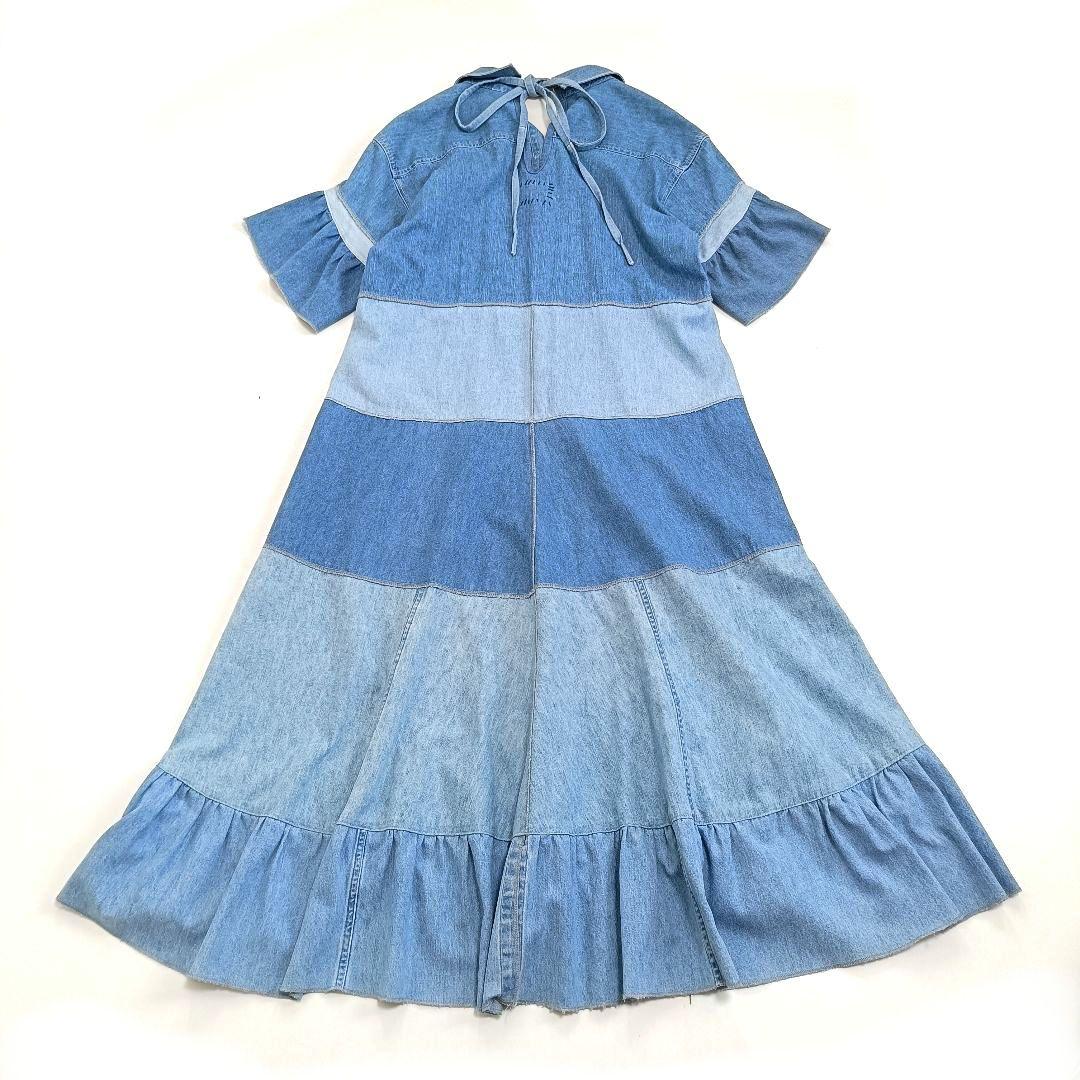 RH Vintage パッチワークデニムフリルワンピース ドレス