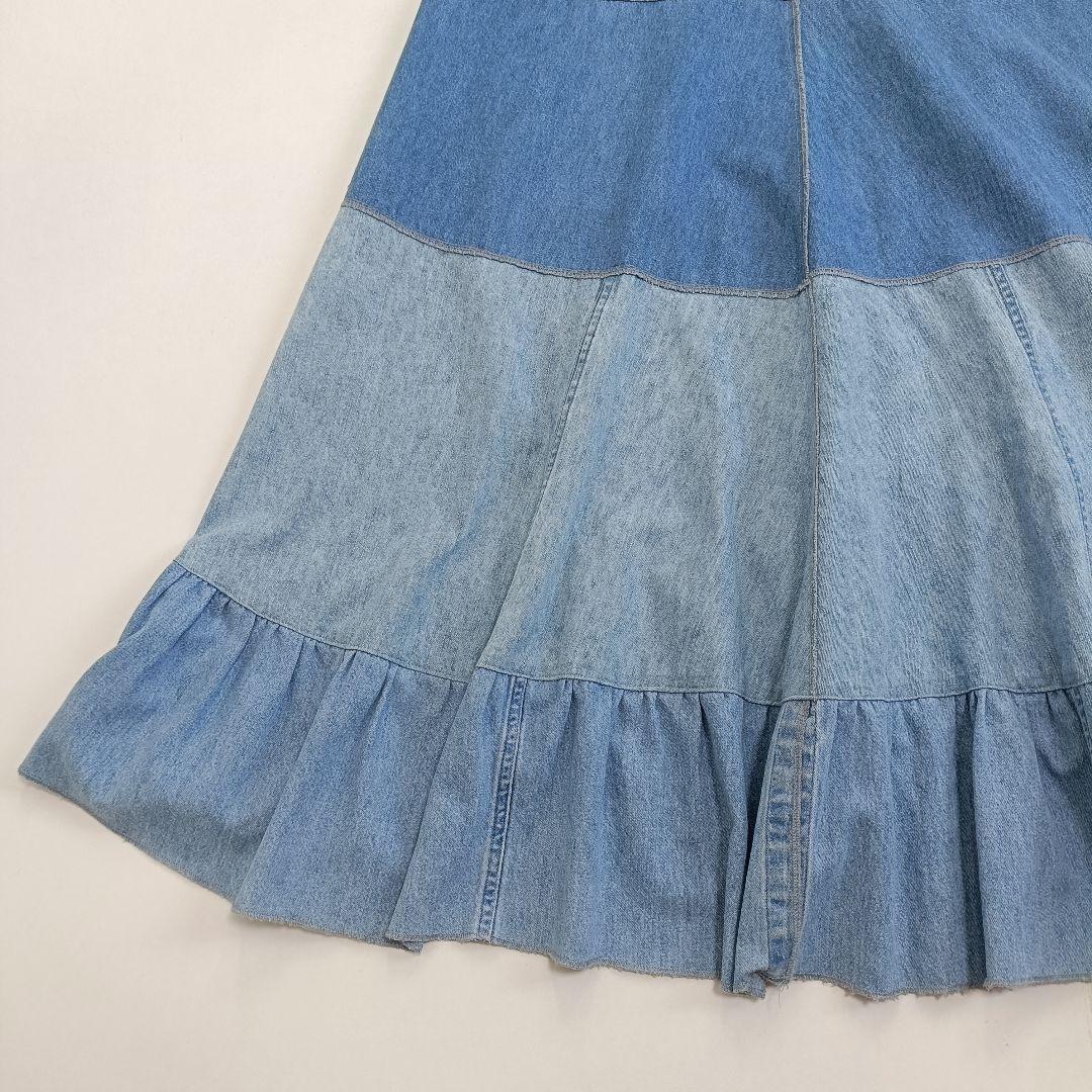 RH Vintage パッチワークデニムフリルワンピース ドレス