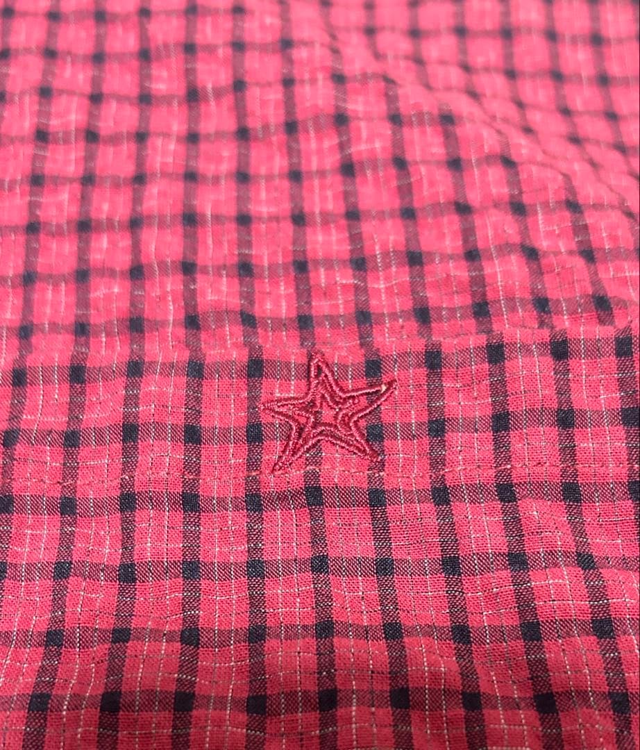 トップス Belvet Cropped checkered shirt pink