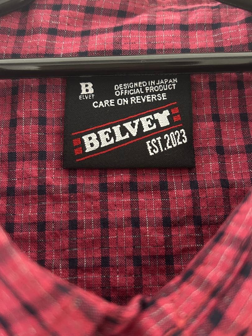 トップス Belvet Cropped checkered shirt pink