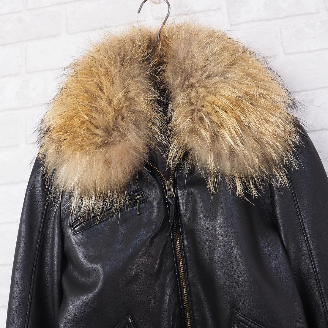 ジャケット・アウター 00s lamb leather volume fur raiders jkt