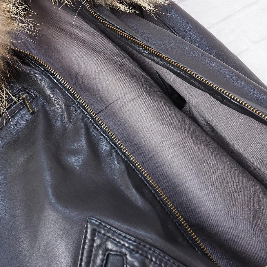 ジャケット・アウター 00s lamb leather volume fur raiders jkt