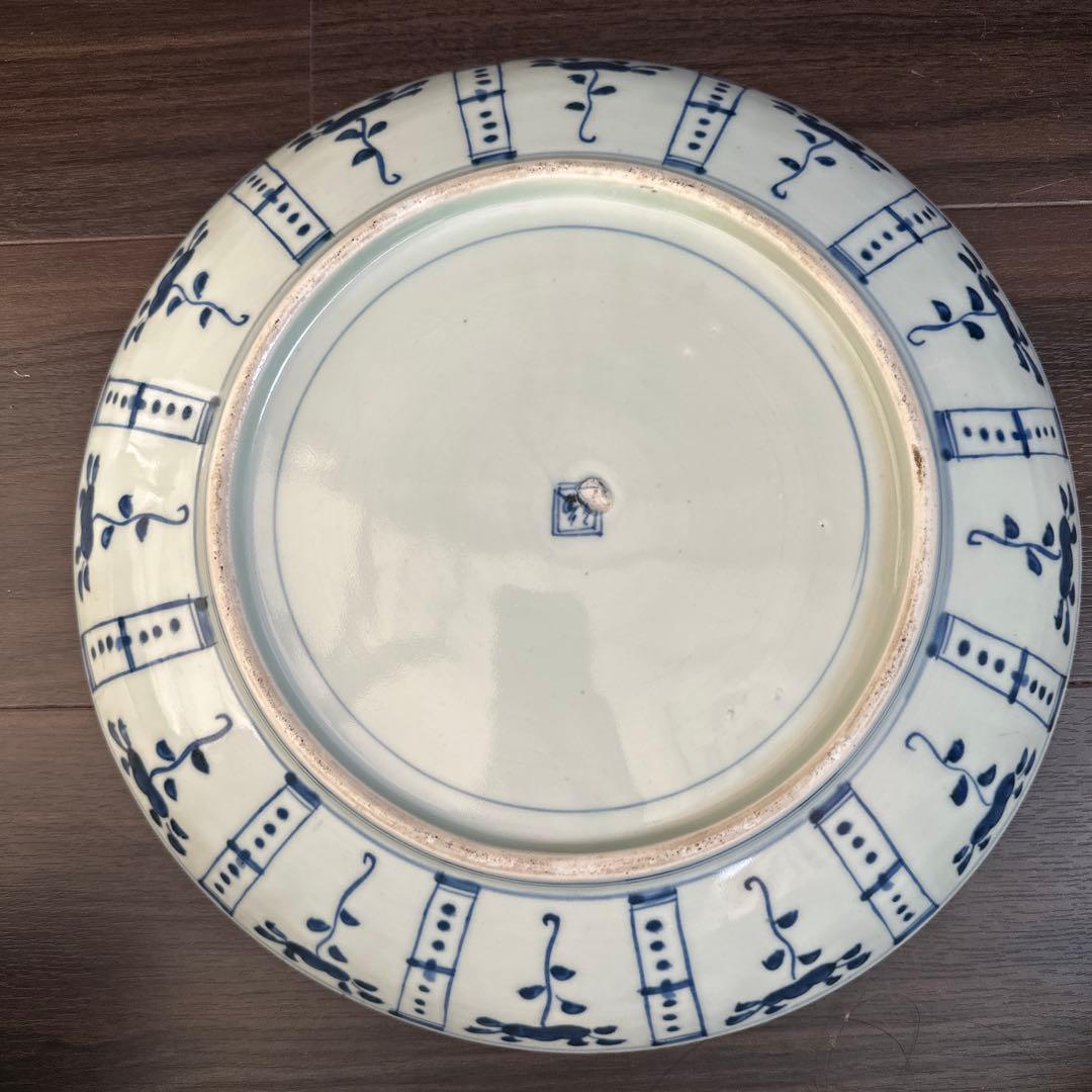 美品　大皿陶磁器/江戸期染付古伊万里