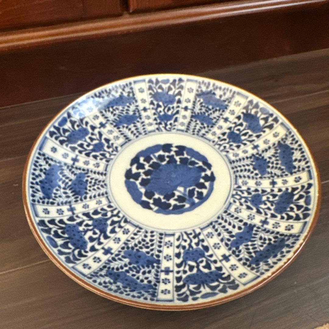 美品　大皿陶磁器/江戸期染付古伊万里